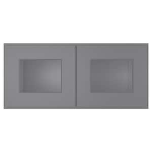 27 in. W X 12 in. D X 12 in. H in Shaker Gray Plywood Ready to Assemble Wall Kitchen Cabinet with 2-Doors
