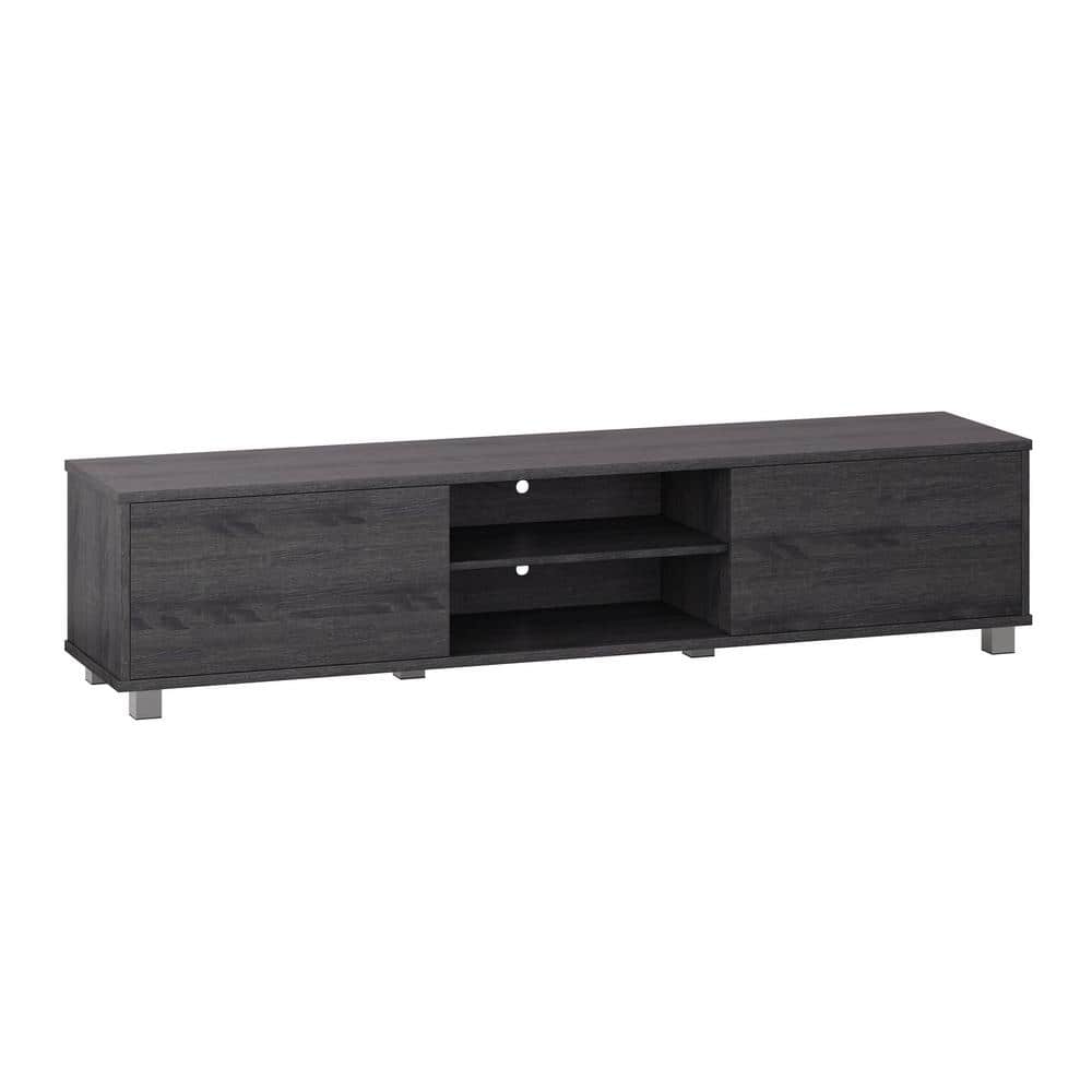 CorLiving Hollywood Dark Gray wood Grain TV Stand with Doors for TVs up