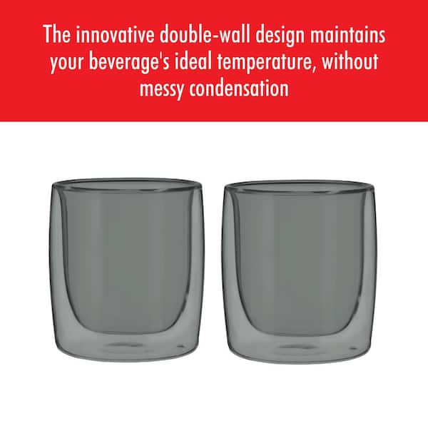 ZWILLING Sorrento 2-pc Double-Wall Tumbler Glass Set - Smoke Grey 1022194 -  The Home Depot