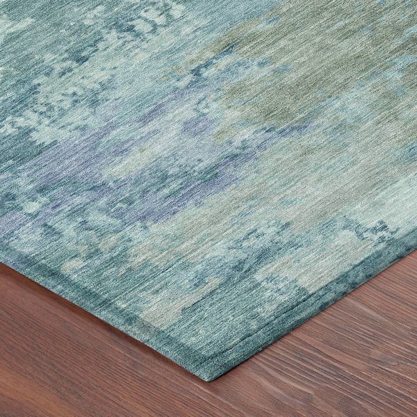 Chantille Machine Washable Indoor/Outdoor Abstract ACN2812 Teal 2 ft. x 3 ft. Accent Rug