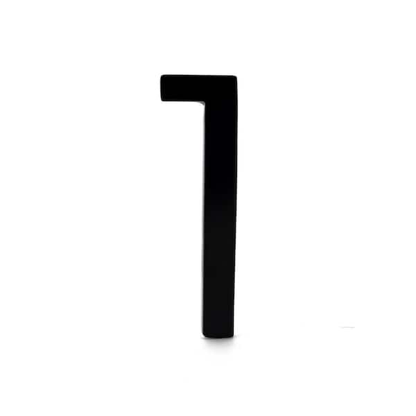 Montague Metal Products 6 in. Black Aluminum Floating or Flat Modern House Number 1