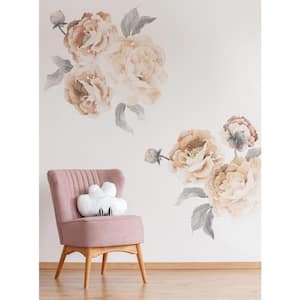 Bloom Flower Light Grey Vinyl Wall Stickers