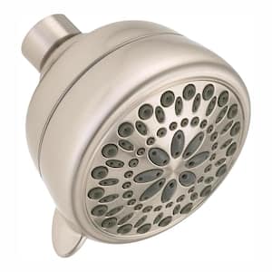 7-Spray Patterns 1.75 GPM 3.38 in. Wall Mount Fixed Shower Head in Brushed Nickel