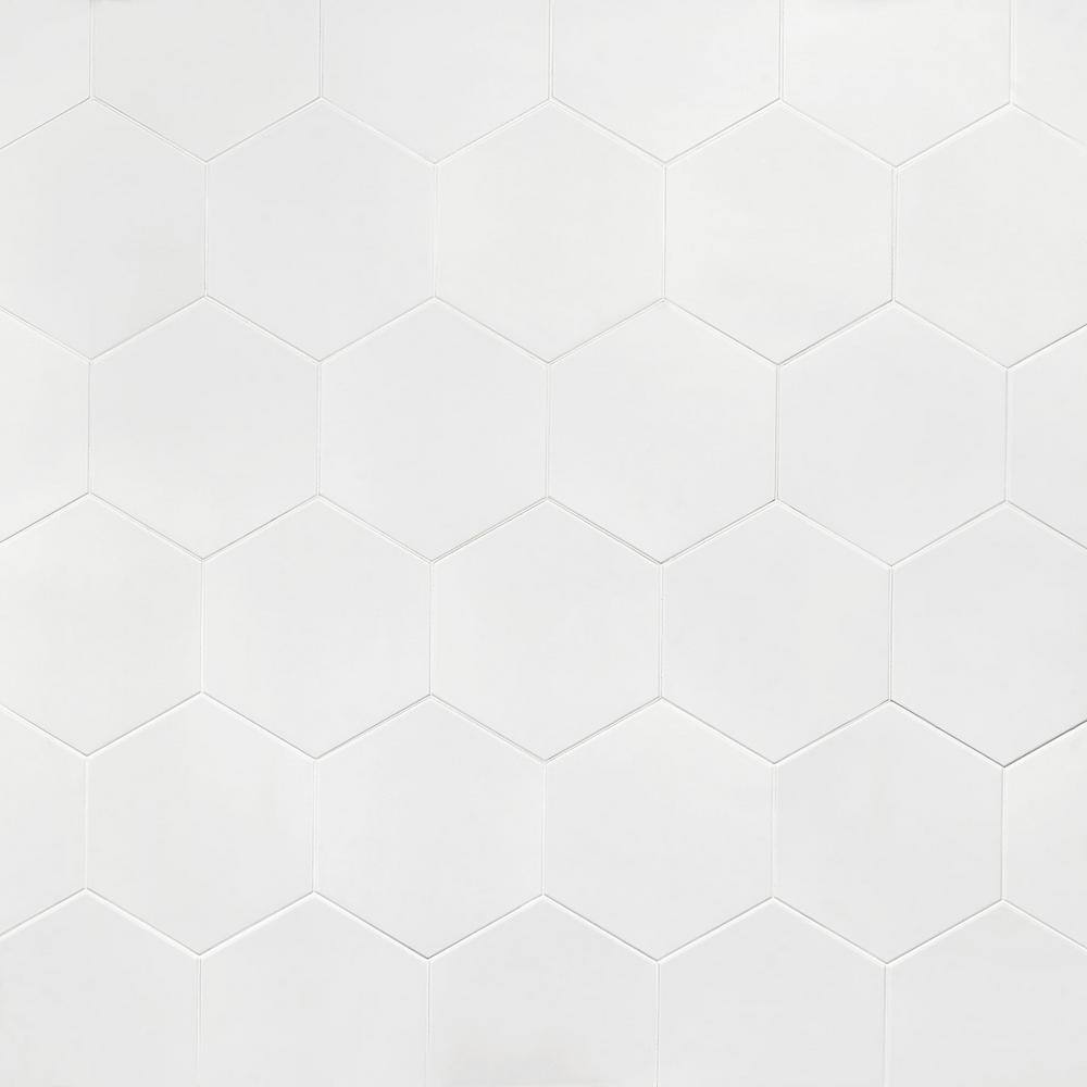 Maestro Matte White Hexagonal Porcelain Wall and Floor Tile