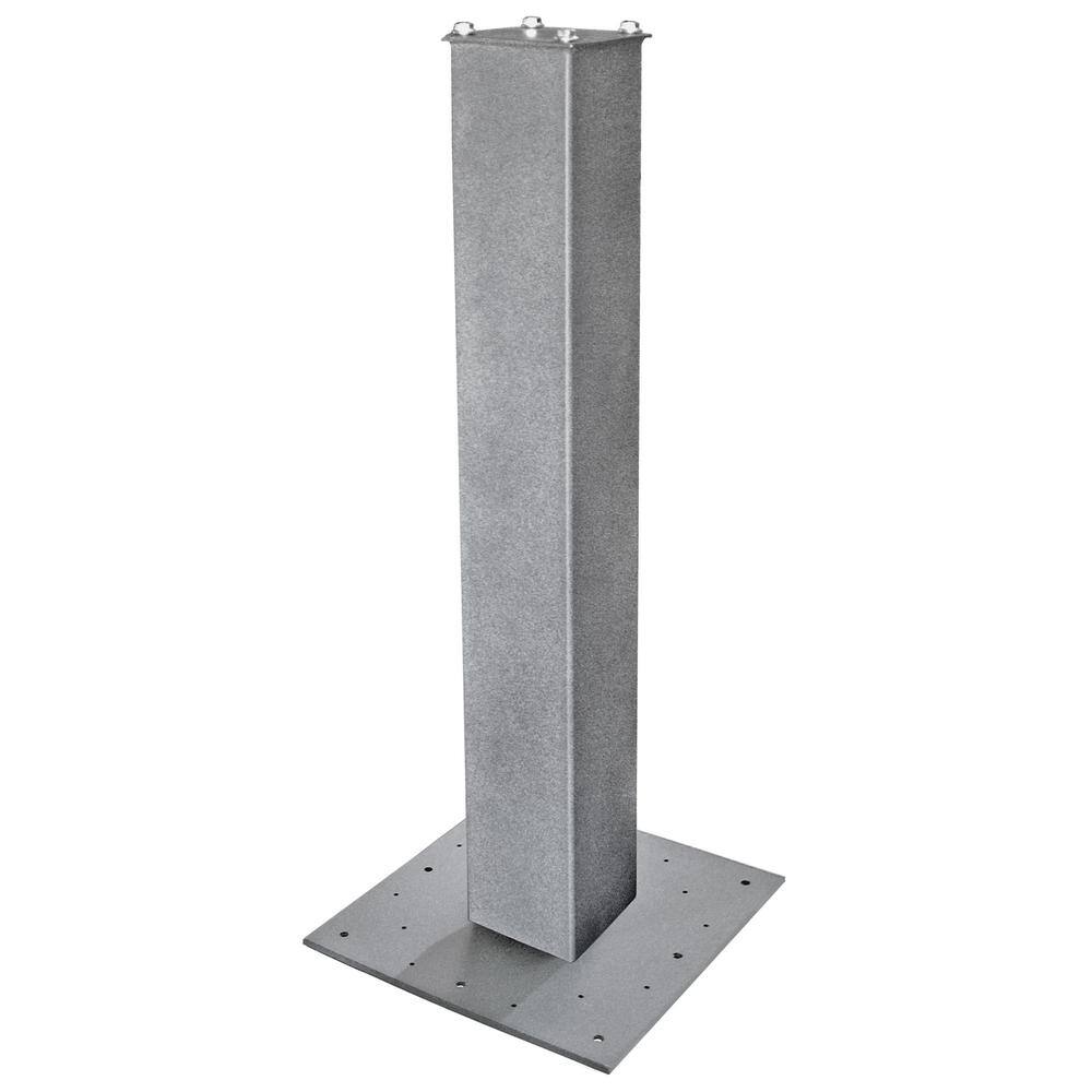 Extra Large Granite and Black Steel Lockable Post Mount Mailbox