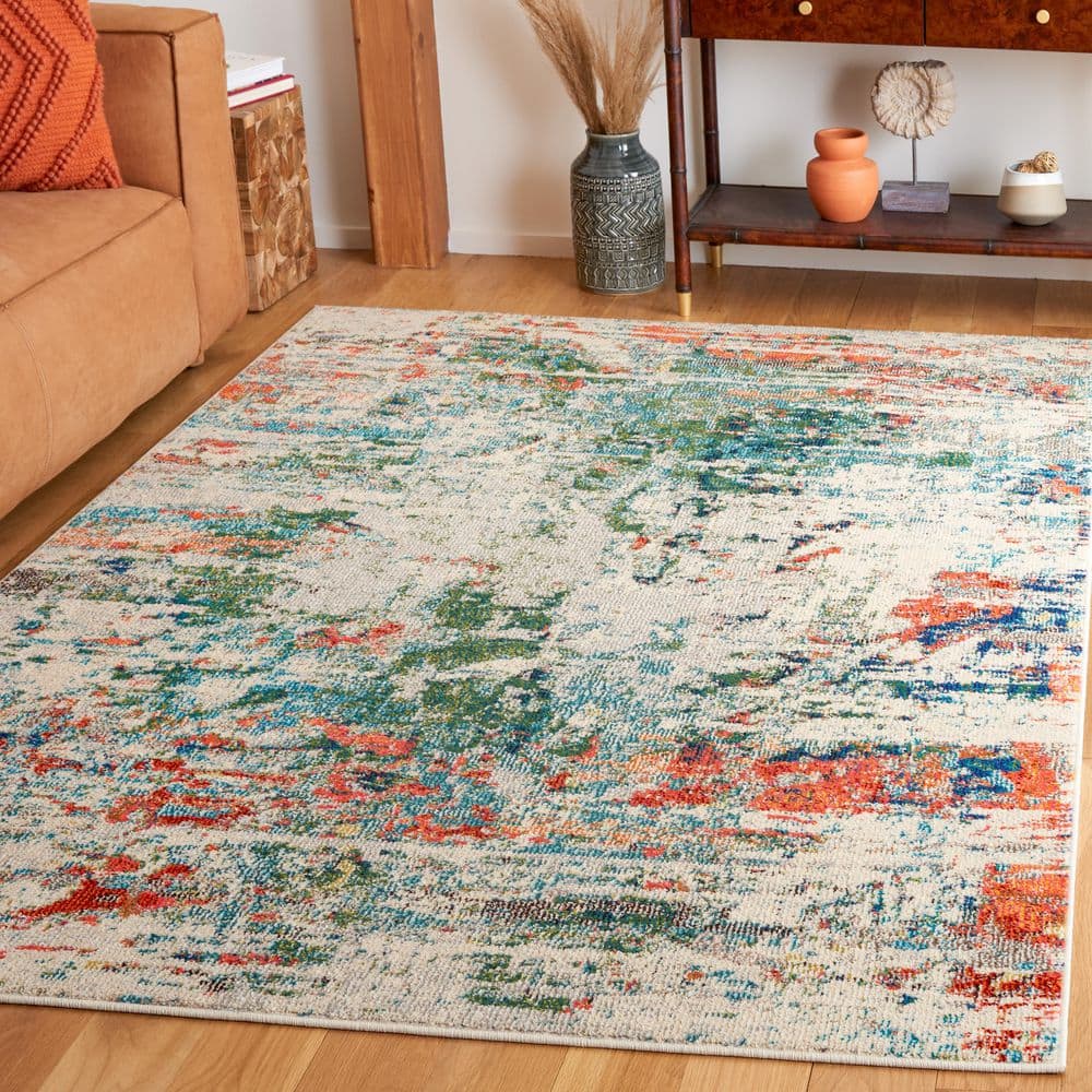 Madison 4 ft. x 6 ft. Green/Rust Distressed Abstract Area Rug price history on PriceWatchPro