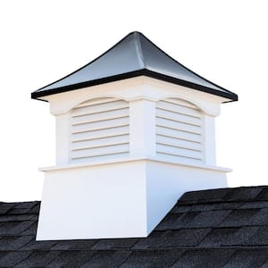 Coventry 60 in. x 60 in. x 85 in. Vinyl Cupola with Black Aluminum Roof