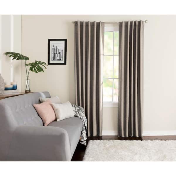 Natco Wakefield 42 in. W x 63 in. L Polyester Blackout Window Panel in Taupe