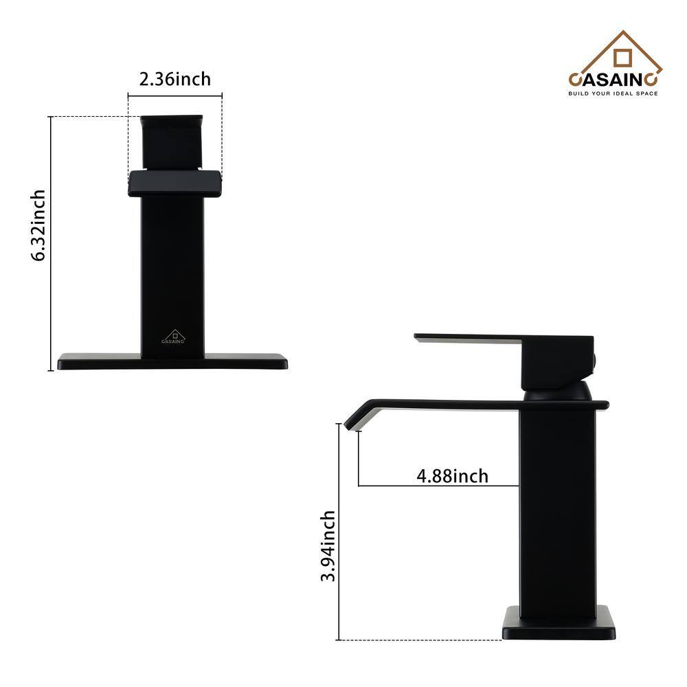 Matte Black Stainless Steel Single Handle Bathroom Faucet