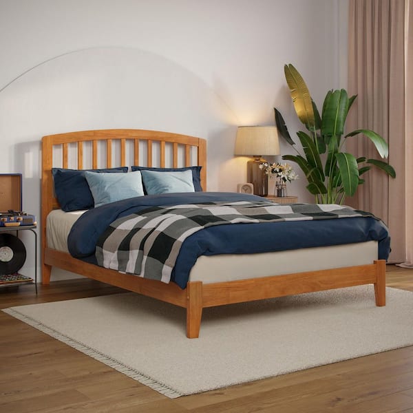 AFI Richmond Light Toffee Natural Bronze Solid Wood Frame Full Low Profile Platform Bed
