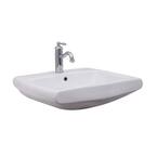 Ambrose Wall-Hung Sink in White with 6 in. Mini-Spread Faucet Holes
