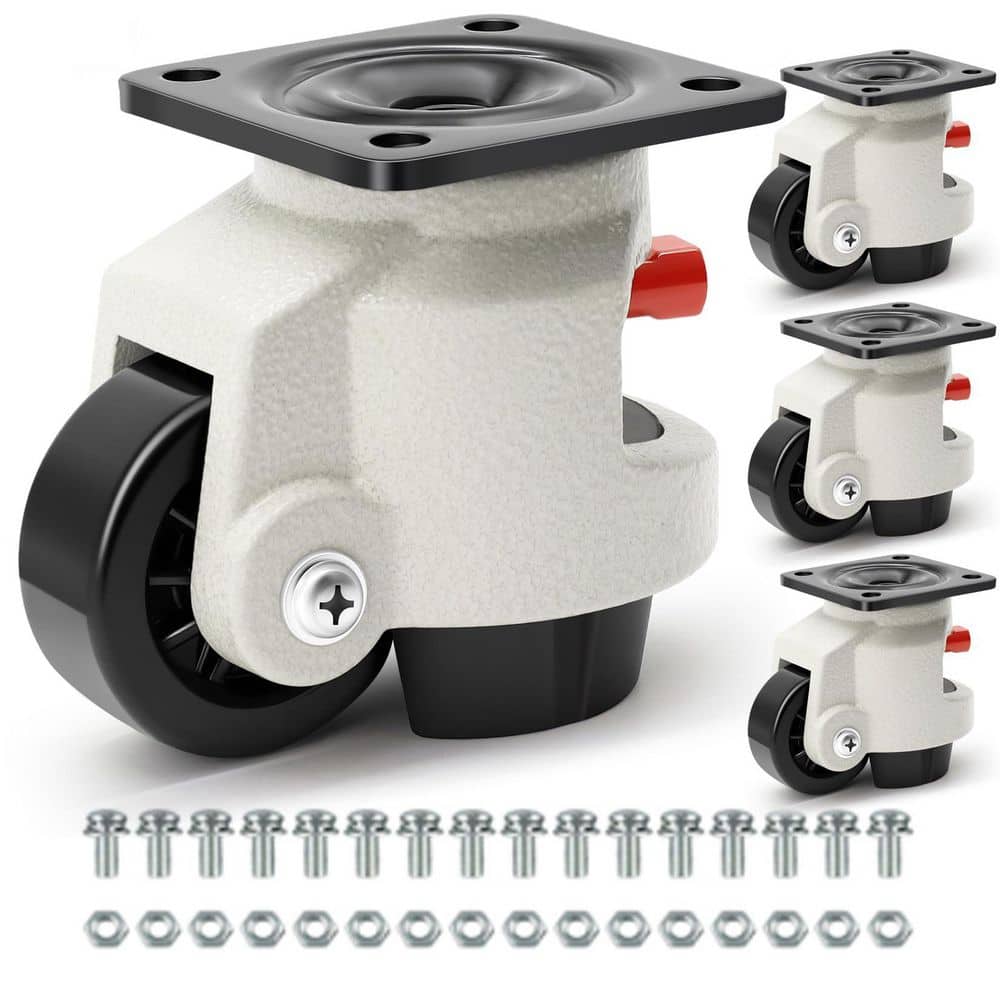4-Pack Heavy Duty Adjustable Height Nylon Wheel Swivel Leveling Casters with Ratchet Arm for Machines 6600 lb price history on PriceWatchPro