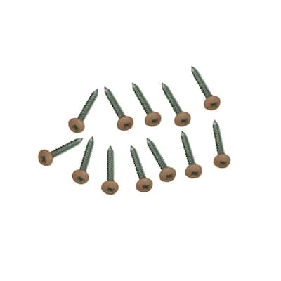 #10 1-1/2 in. Phillips Pan Head Brazilian Walnut Plastic Lattice Screw (12-Pack)