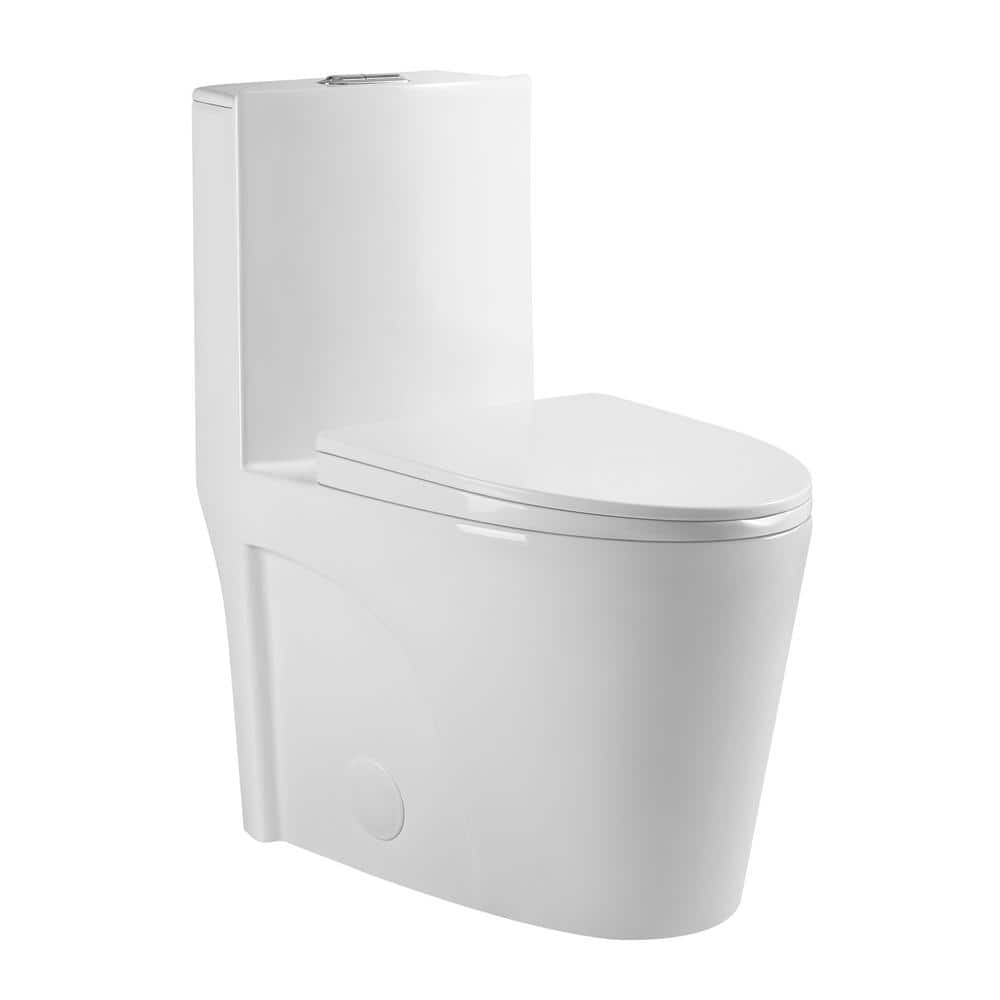 27.2 in. L x 15.6 in. Wx 31.3 in. 1.6 GPF Dual Flush Elongated Toilet in White Seat Included 21S0dx901-GW - Home