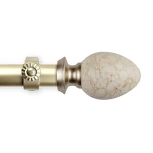 28 in. - 48 in. Adjustable Single Curtain Rod 1 in. Dia in Gold with Danyon Finials