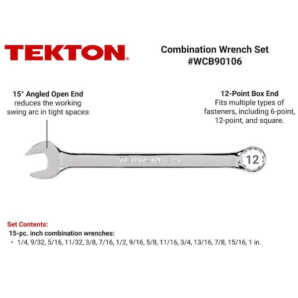 1/4 in. - 1 in. Combination Wrench Set (15-Piece)
