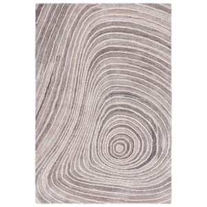 Abstract Gray/Ivory 3 ft. x 5 ft. Abstract Concentric Area Rug