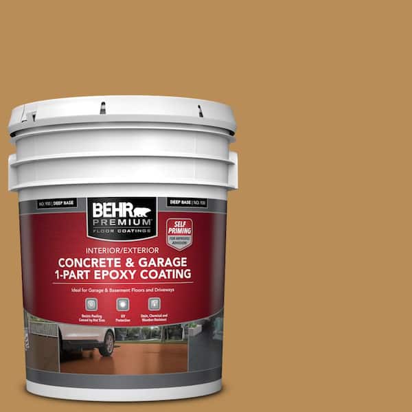 BEHR PREMIUM 5 gal. #PFC-30 Clay Terrace Self-Priming 1-Part Epoxy Satin Interior/Exterior Concrete and Garage Floor Paint