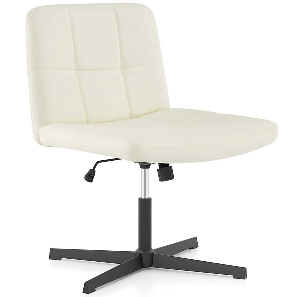 HONEY JOY Leather Upholstered Modern Criss Cross Office Desk Chair