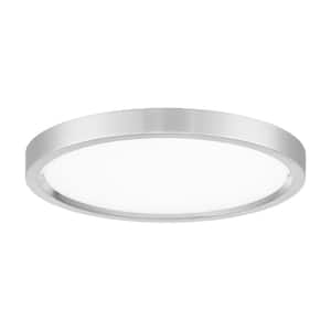 Vantage 11 in. 1-Light Brushed Nickel LED Flush Mount with Acrylic Diffuser