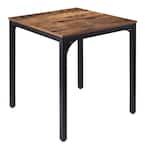 Need Small Square Dining Table- 31-1/2'' Sturdy and Heavy Duty Writing Desk  for Small Spaces and Writing Table Desk, Teak Color Desktop & Black Frame