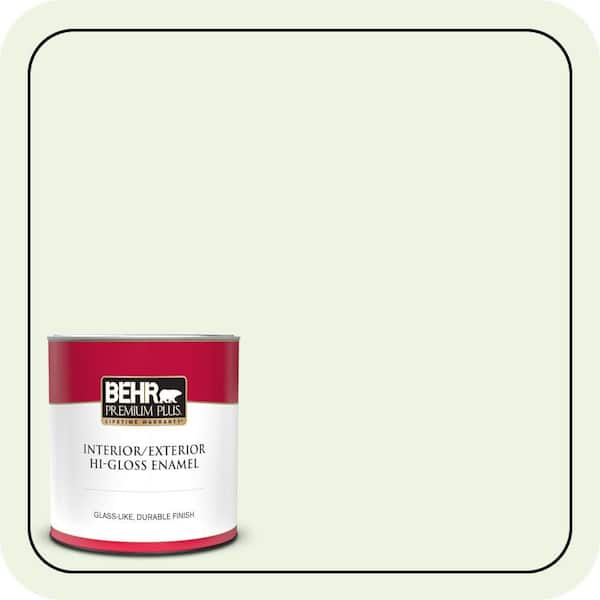BEHR PREMIUM PLUS 1 qt. #430A-1 Mint Hint Hi-Gloss Enamel Interior/Exterior Paint & Primer