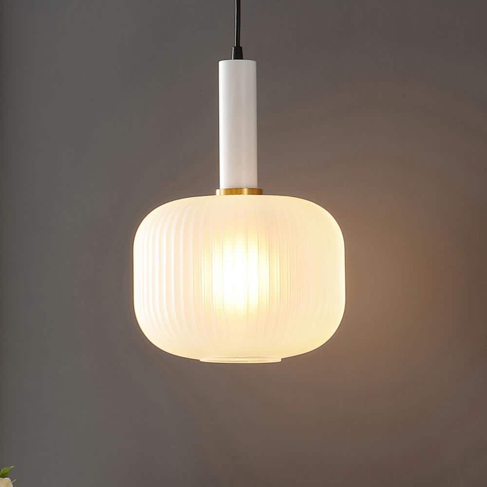 Naois Sleek White Glass LED Pendant Light