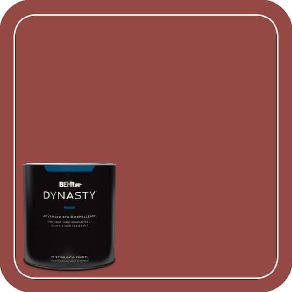 BEHR DYNASTY 1 qt. Home Decorators Collection #HDC-FL14-4 Cranberry Zing Satin Enamel Interior Stain-Blocking Paint & Primer