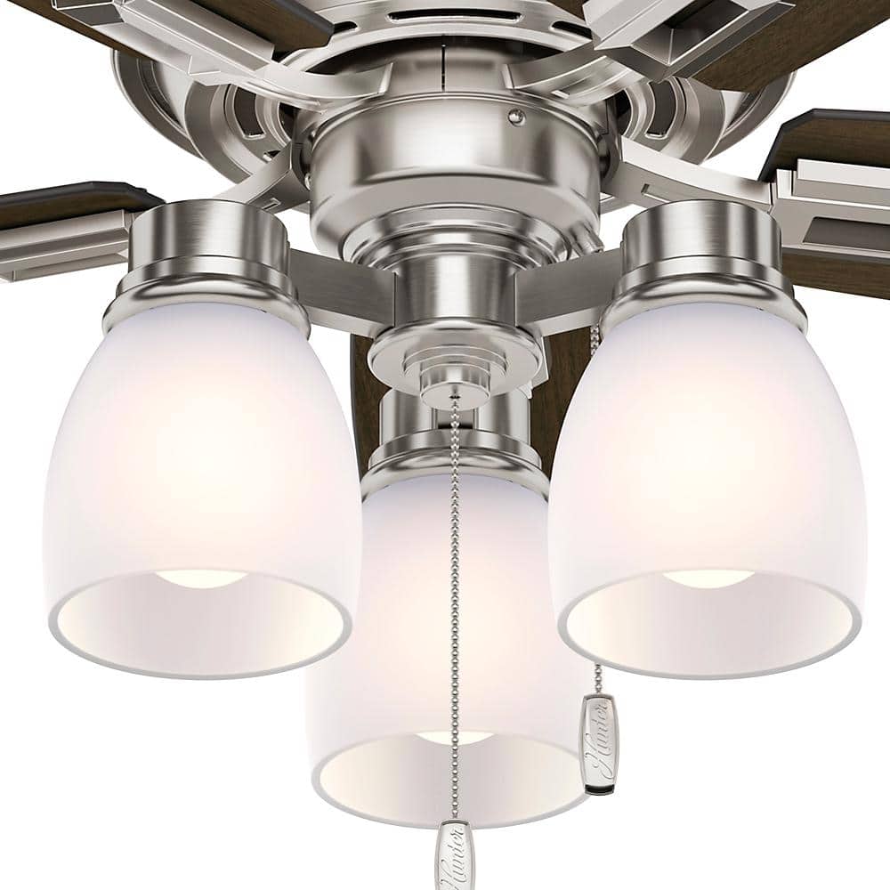 Donegan 44" Brushed Nickel Ceiling Fan with LED Light and Reversible Blades