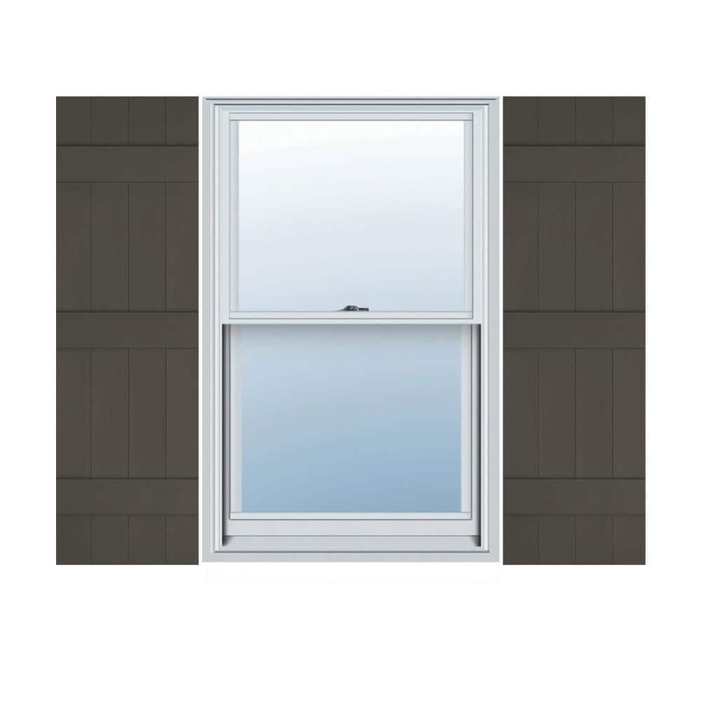 14 in. x 55 in. Lifetime Vinyl Standard Four Board Joined Board and Batten Shutters Pair Musket Brown price history on PriceWatchPro