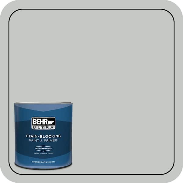 BEHR ULTRA 1 qt. #BNC-07 Frosted Silver Extra Durable Satin Enamel Interior Paint & Primer