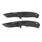 3 in. Hardline D2 Steel Serrated Blade Pocket Folding Knife& 3.5 in. Hardline D2 Steel Smooth Blade Pocket Folding Knife