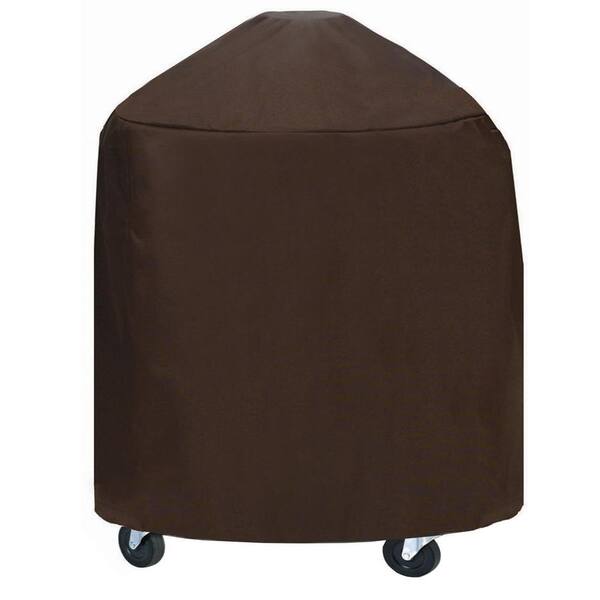 Two Dogs Designs 33 in. Round Grill/Smoker Cover Chocolate Brown-DISCONTINUED