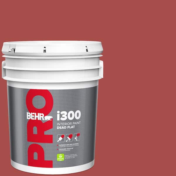 BEHR PRO 5 gal. #HDC-CL-09 Persimmon Red Dead Flat Interior Paint