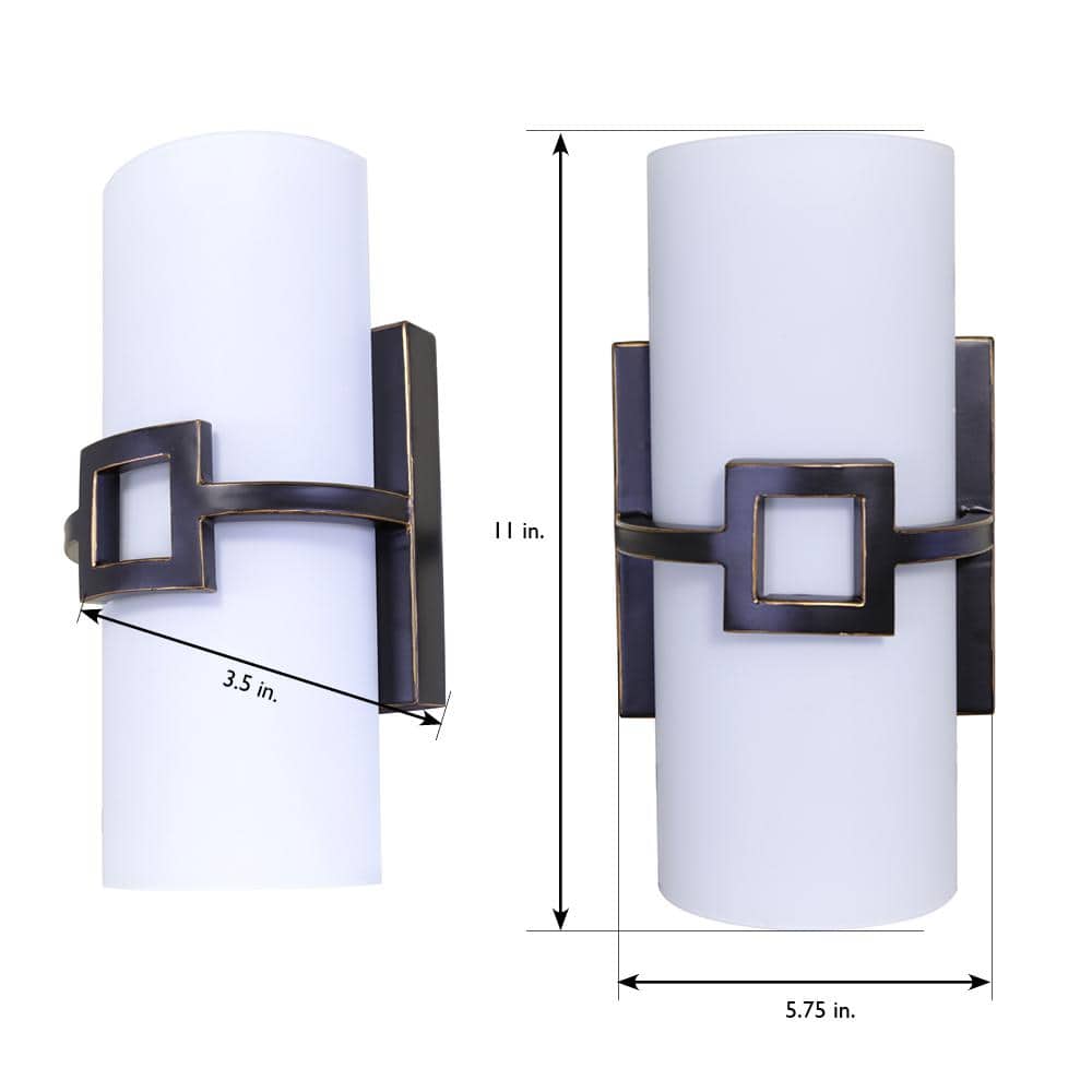 Monroe Oil-Rubbed Bronze Cylinder Glass Sconce