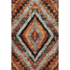 Mayfield Premium Machine Washable Abstract AMF1890 Terracotta 3 ft. x 5 ft. Area Rug