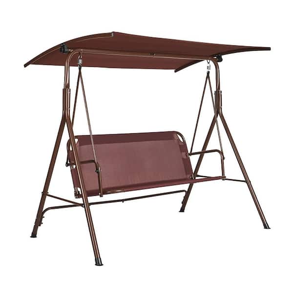 KOZYARD Doris 2-Person Dark Brown Metal Frame Outdoor Patio