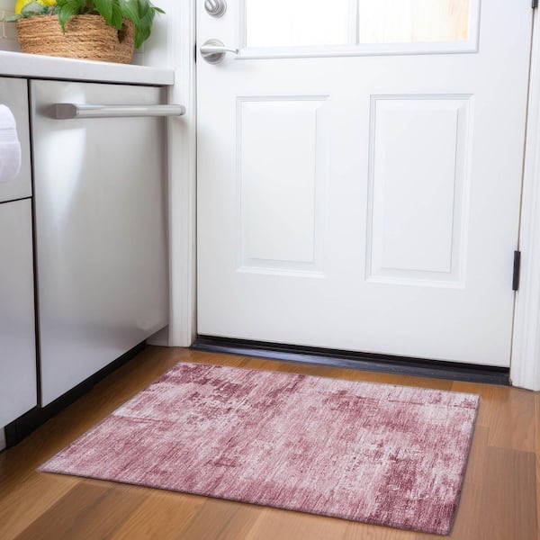 Mayfield Premium Machine Washable Abstract AMF1062 Blush 2 ft. x 3 ft. Area Rug