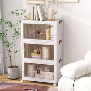 White 43.5 in. H Storage Cabinet with 2 of Shelves