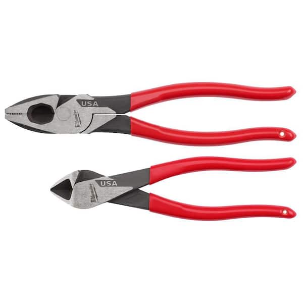 9 in. Lineman & 8 in. Diagonal Dipped Grip Plier Set (2-Piece)