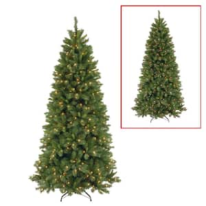 7.5 ft. Lehigh Valley Slim Pine Artificial Christmas Tree with Dual Color LED Lights