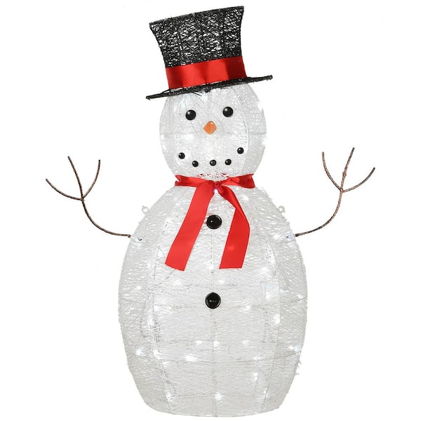3 ft. Pre-Lit Sisal Snowman Decoration