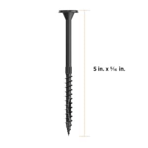 5/16 in. x 5 in. Star Drive Flat Head Multi-Purpose + Multi-Ply + Ledger Structural Wood Screw- Exterior Coat (10-Pack)