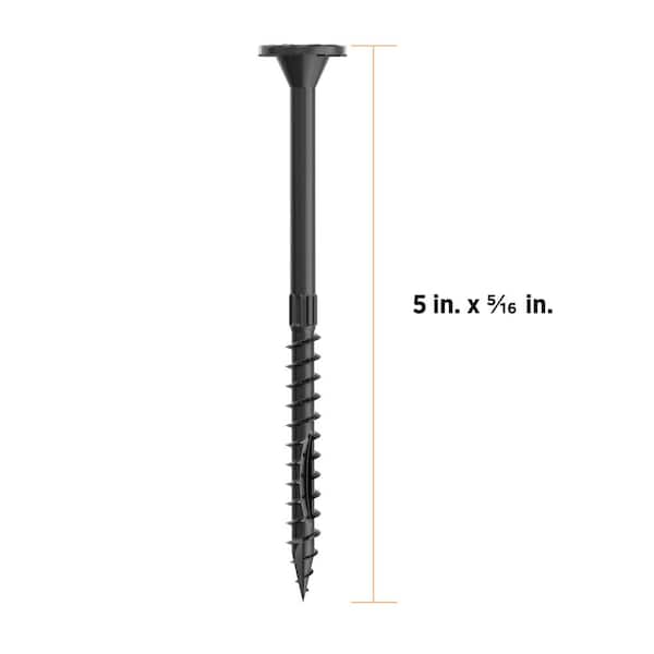 5/16 in. x 5 in. Star Drive Flat Head Multi-Purpose + Multi-Ply + Ledger Structural Wood Screw- Exterior Coat (10-Pack)