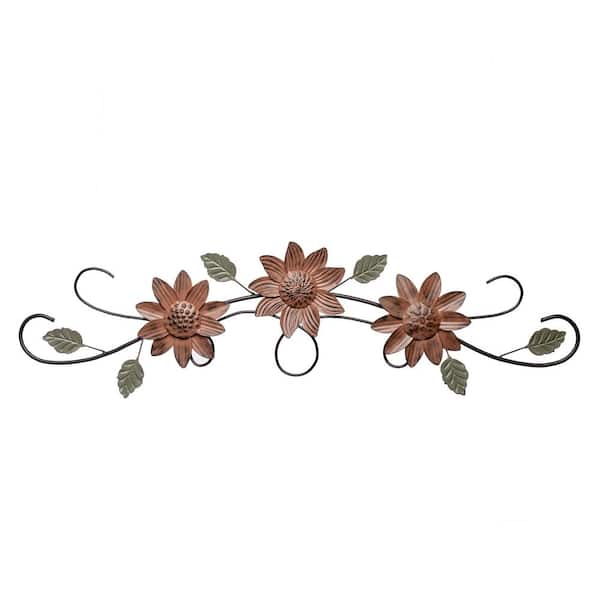 HABITAT DECOR Peyron 31 in. x 8 in. Red Iron Metal Work Wall Art