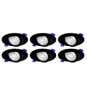 4 in. Canless 3000K Gimbal New Construction IC Rated Ultra Slim Integrated LED Recessed Light Kit Black 6