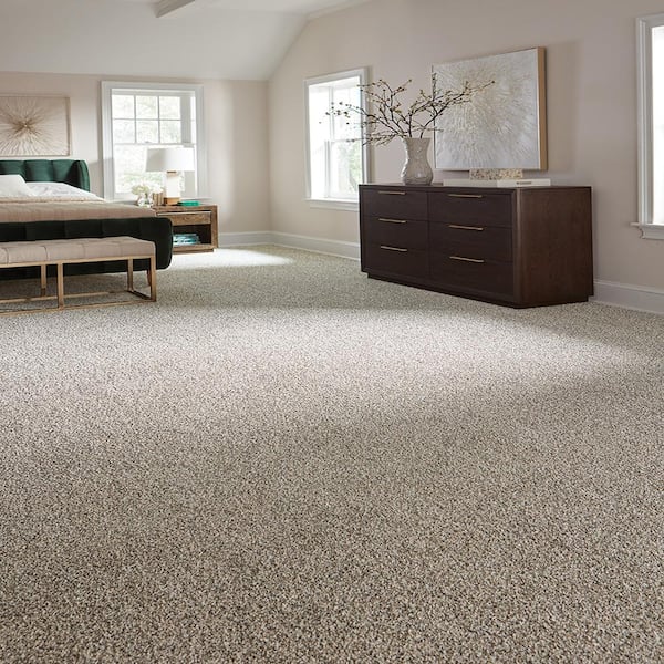 Radiant Retreat III Sienna Brown 73 oz. Polyester Textured Carpet - Installation Required