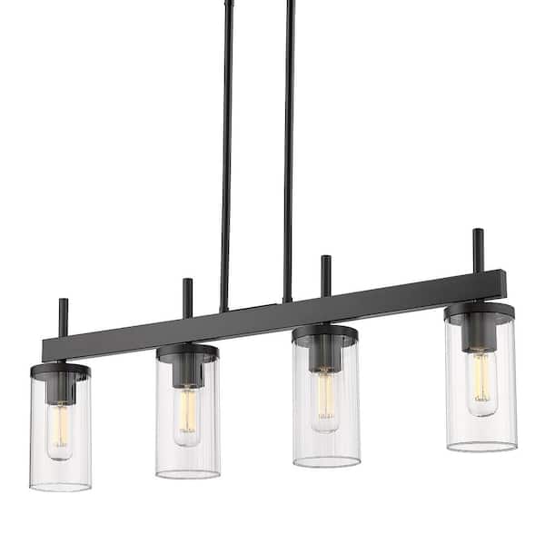 Golden Lighting Winslett 4-Light Matte Black Linear Pendant