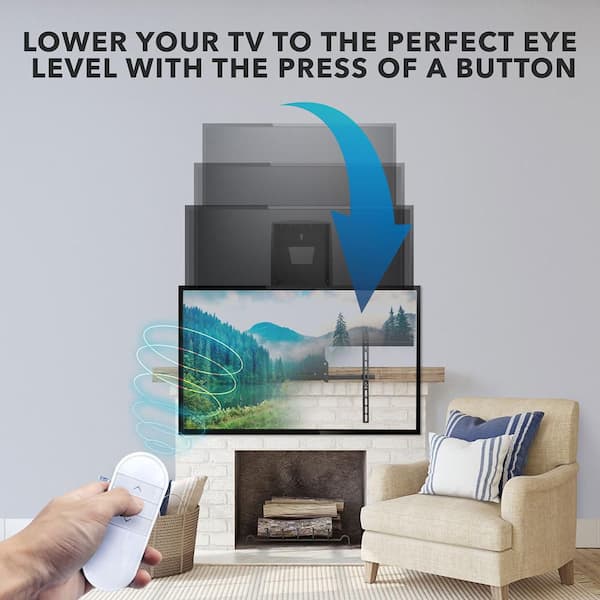 mount-it! Retractable Motorized Fireplace TV Wall Mount Height