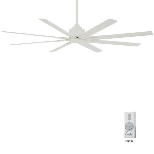 Xtreme H2O 65 in. Indoor/Outdoor Flat White Ceiling Fan with Remote Control Ceiling Fans Without Lights